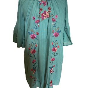 Umgee sea mist dress with flowers. Size medium
